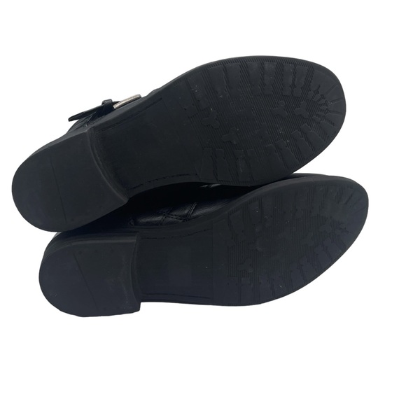 Naturalizer Quilted Black Moto Ankle Boots Booties Double Buckle Zipper Back - Picture 9 of 11